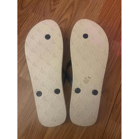 Lauren Ralph Lauren Floral Flip Flops Size 10 - Picture 3 of 4
